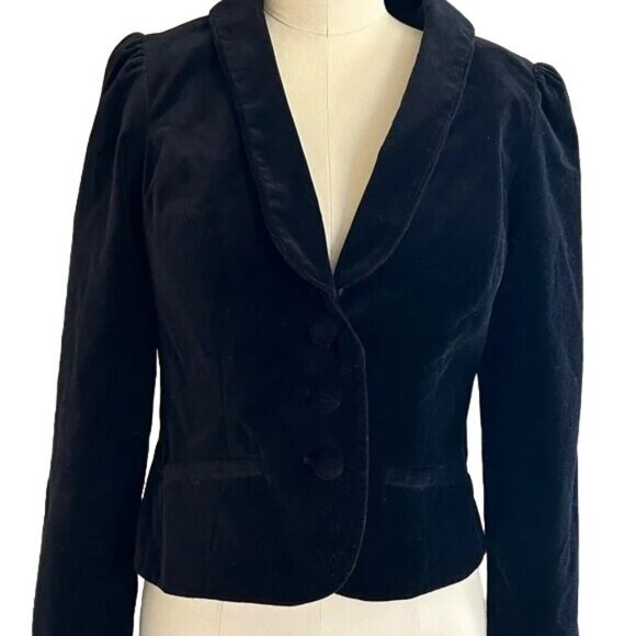 Erin Fetherston Jackets & Blazers - Erin Fetherston For Target Velvet Black Tailored Crop Blazer